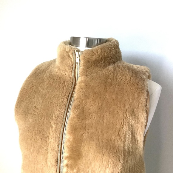 J. Crew Plush Fleece Excursion Vest Tan Soft‎ Blogger Cognac XS - Picture 4 of 13
